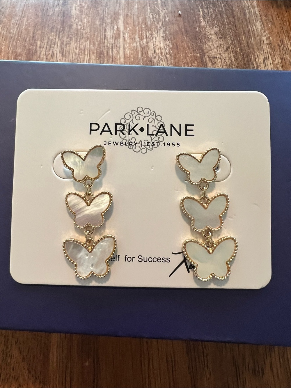 PINK LILLY Earrings | Triple Butterfly Earrings with Mother-of-Pearl Inset | NEW